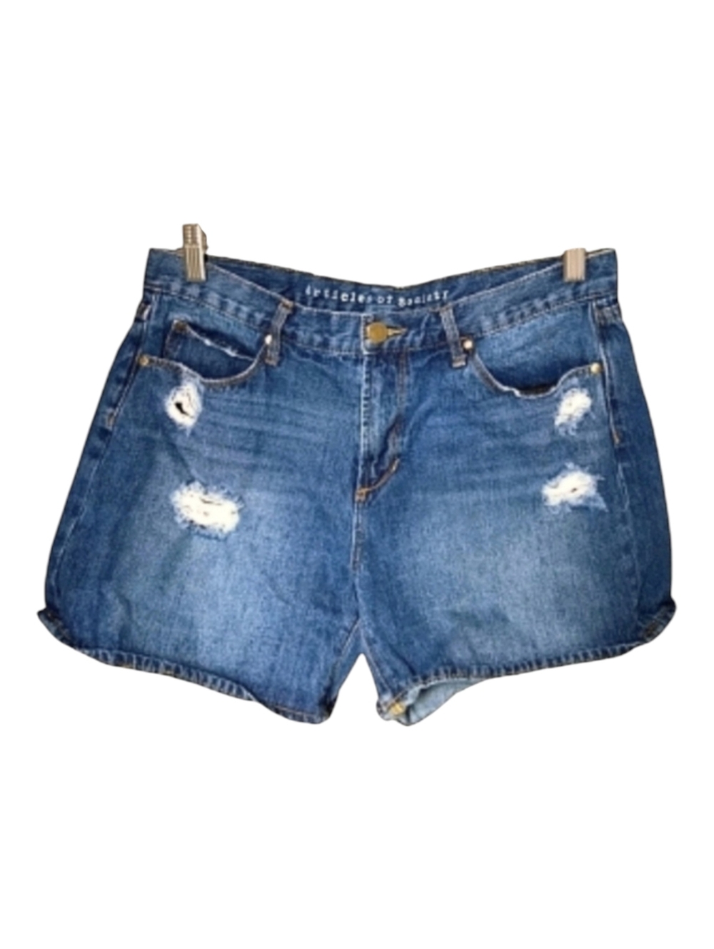 Denim Shorts ARTICLES OF SOCIETY Size 28 /  Size 8 Distressed